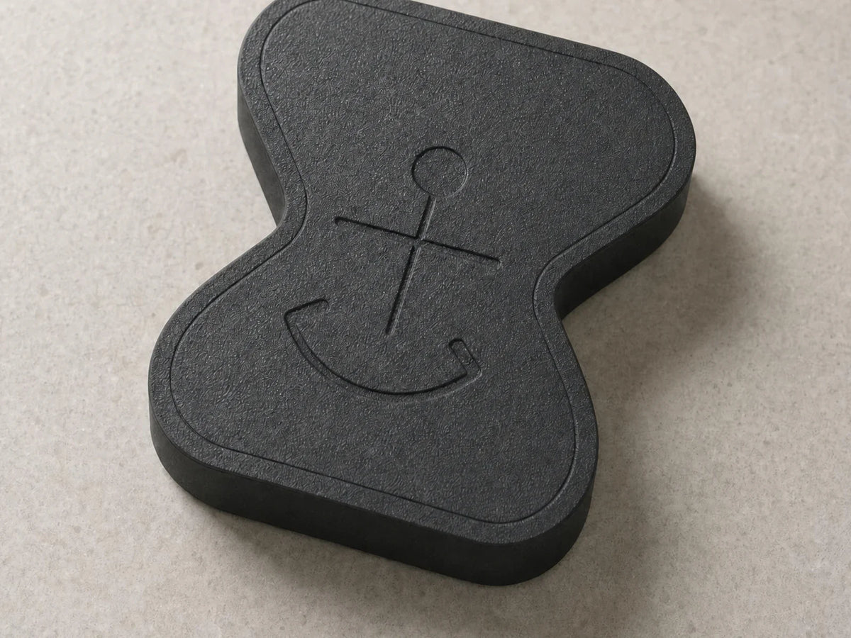 Close-up detail of the matte-black Anchor